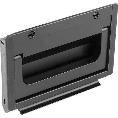 Kipp Recessed Handle Fold-Down, L=100, H=90, Form:B, Screw On Aluminum, Black Anodized, Comp:Polyamide K0239.10021